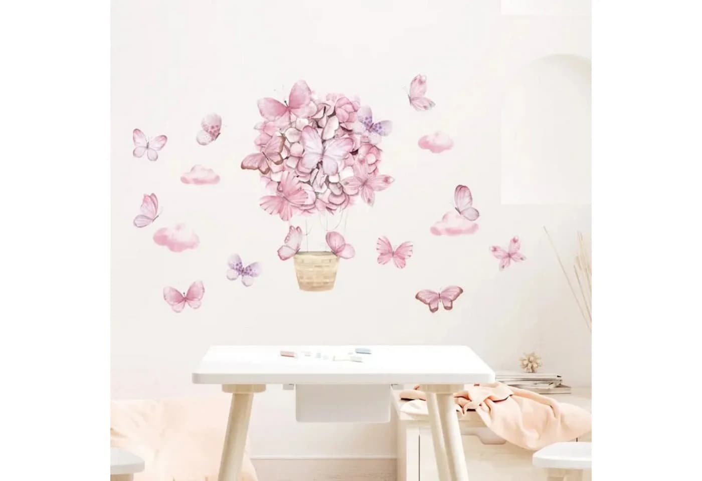Montegoni Wandsticker Rosa Schmetterlingskorb Wandaufkleber - Bild 3