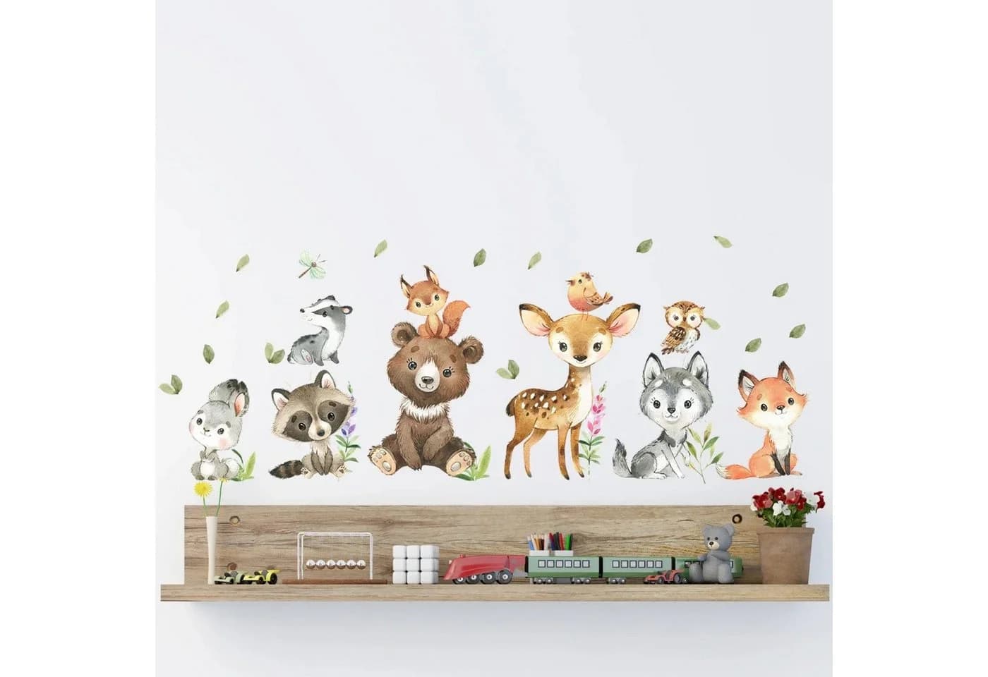 Montegoni Wandsticker Kinder Tier Wandaufkleber Braun Waldtiere