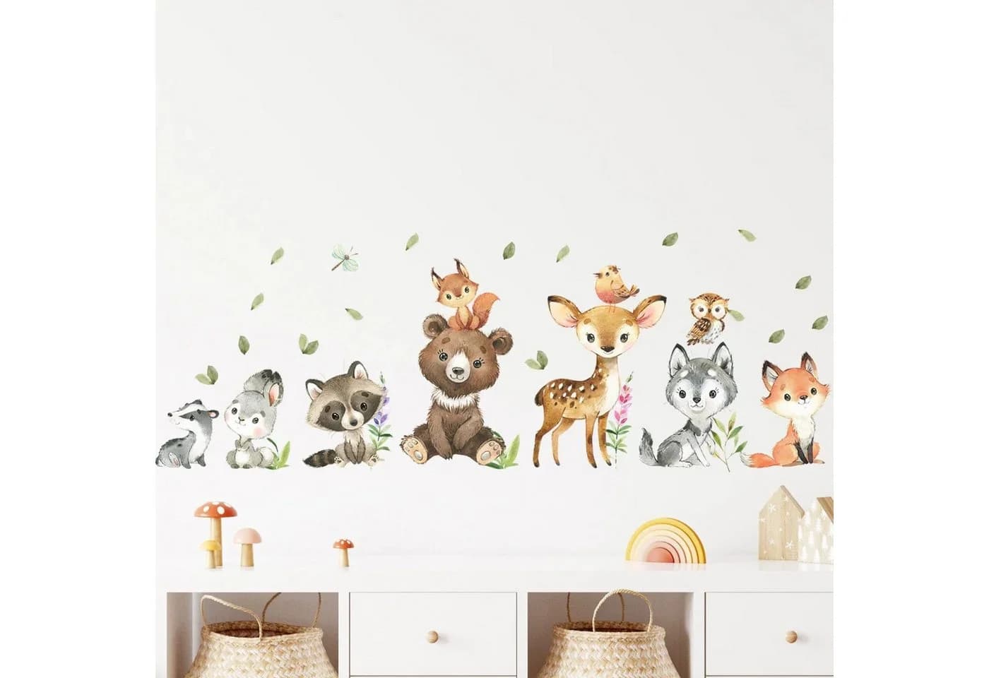 Montegoni Wandsticker Kinder Tier Wandaufkleber Braun Waldtiere - Bild 3