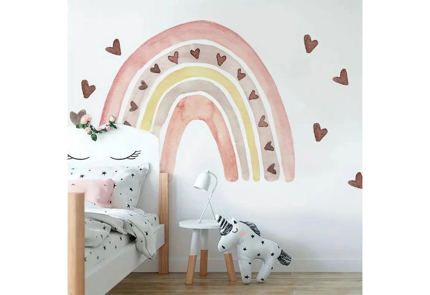 Montegoni Wandtattoo Kinder Selbstklebend Herz-Regenbogen Bunt - Bild 4