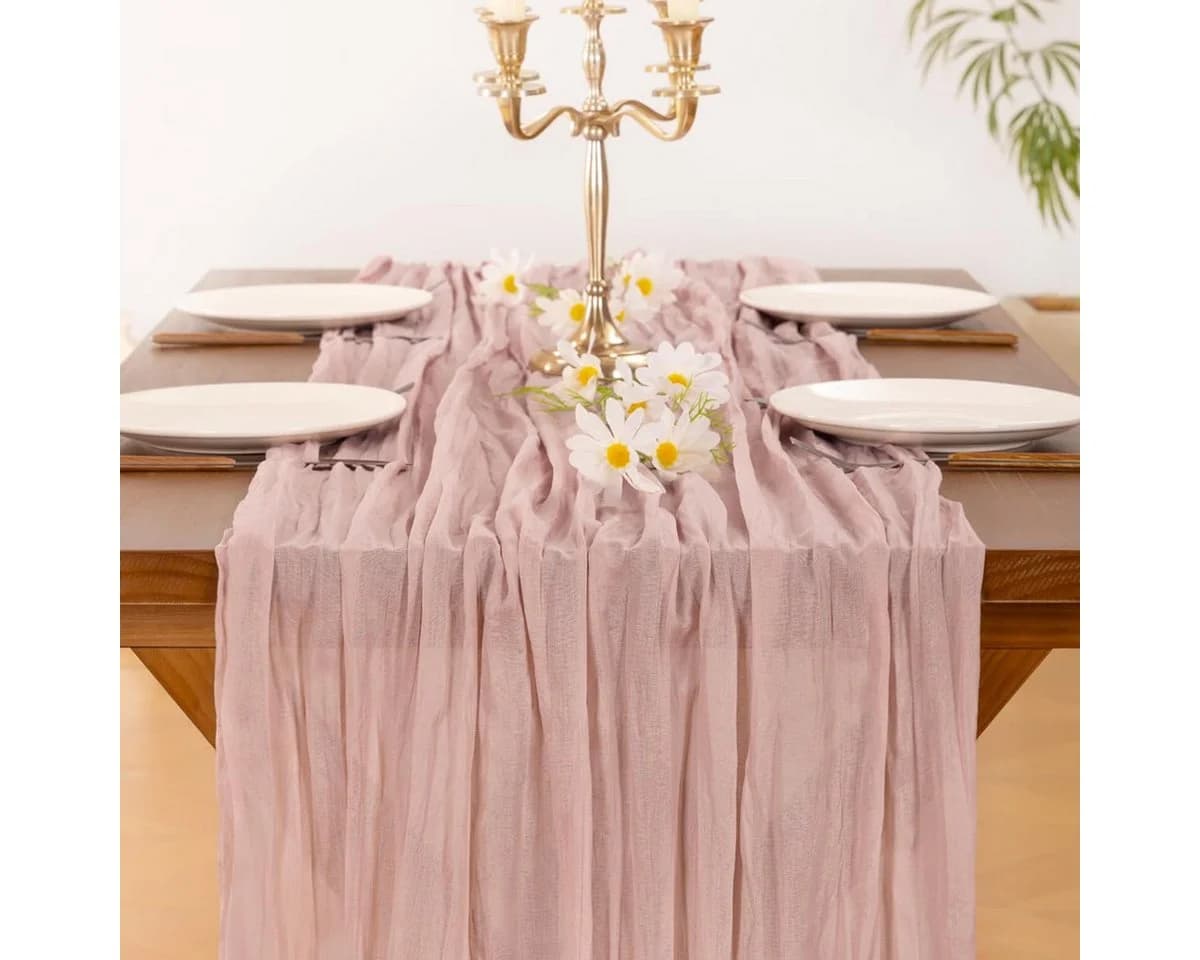 Montegoni Tischläufer RomSeihtuch Tischläufer lang Boho Rosa - Bild 2