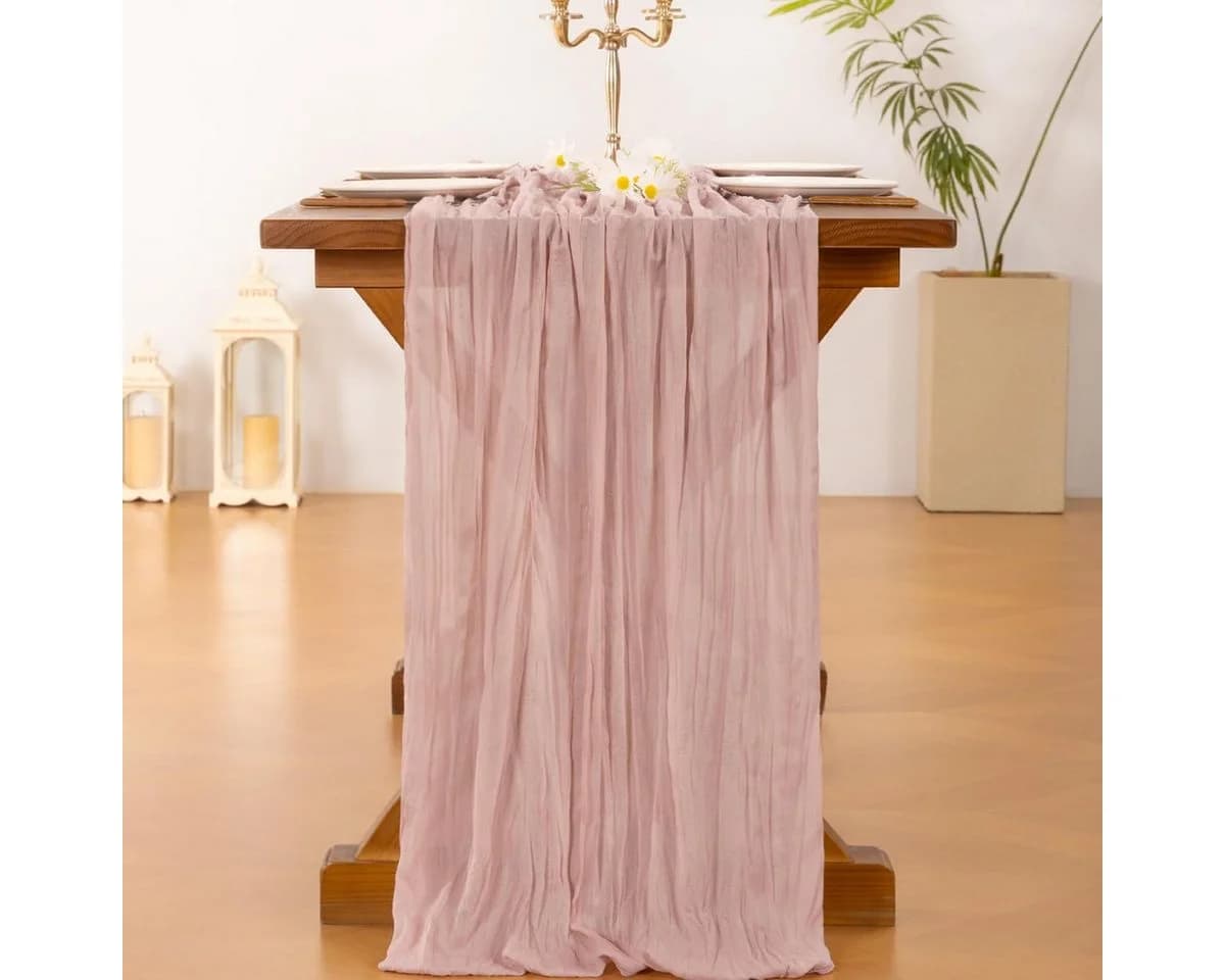 Montegoni Tischläufer RomSeihtuch Tischläufer lang Boho Rosa - Bild 3