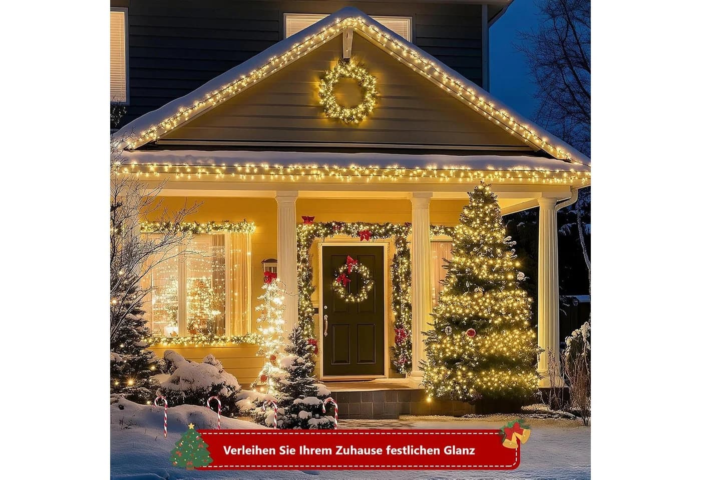 Montegoni LED-Lichterkette 10m 100 LEDs Warmweiß Weihnachtsbeleuchtung - Bild 5
