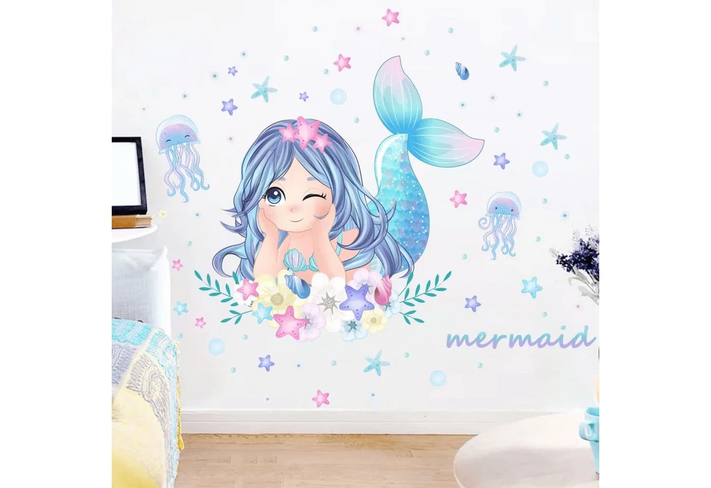 Montegoni Wandtattoo Kinder Meerjungfrau Bunt Selbstklebend - Bild 2