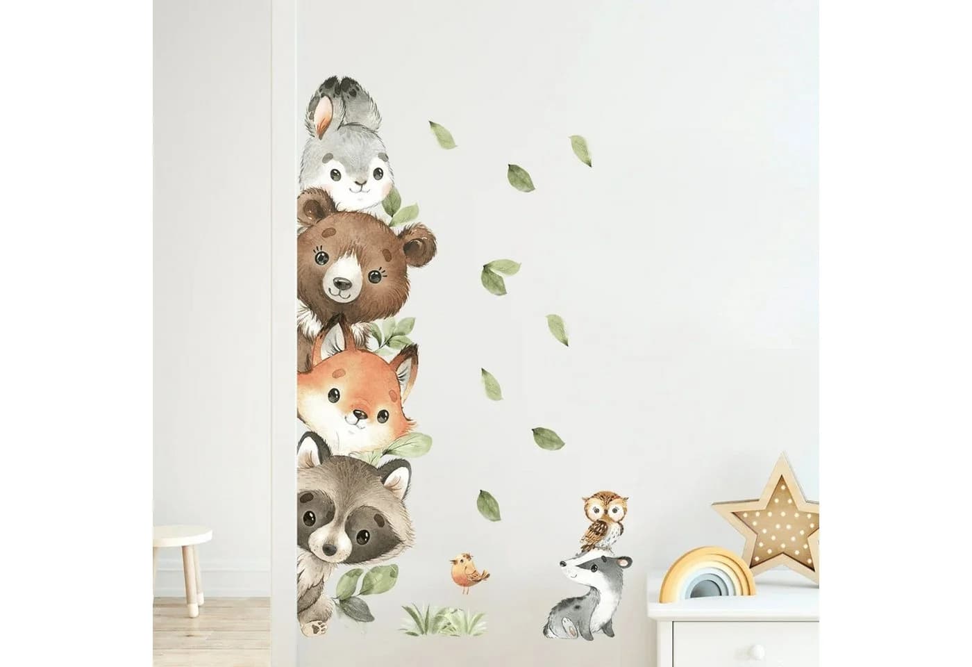 Montegoni Wandsticker Kinder Tier Wandaufkleber Dekoration Waldtiere PVC - Bild 2