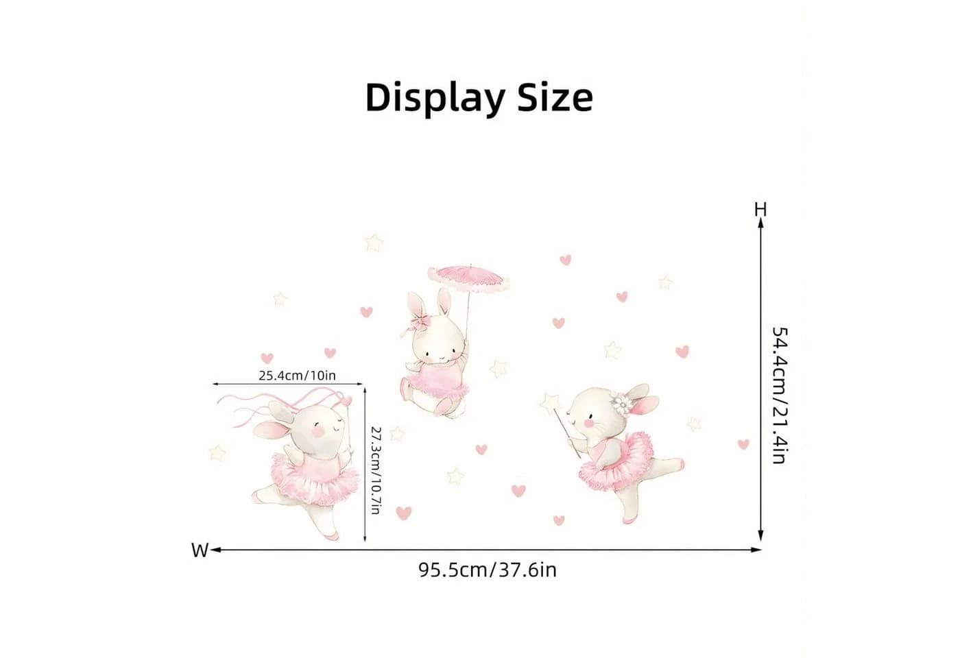 Montegoni Wandtattoo Kinder Tier Wandsticker Kaninchen Tanzen Herz - Bild 5