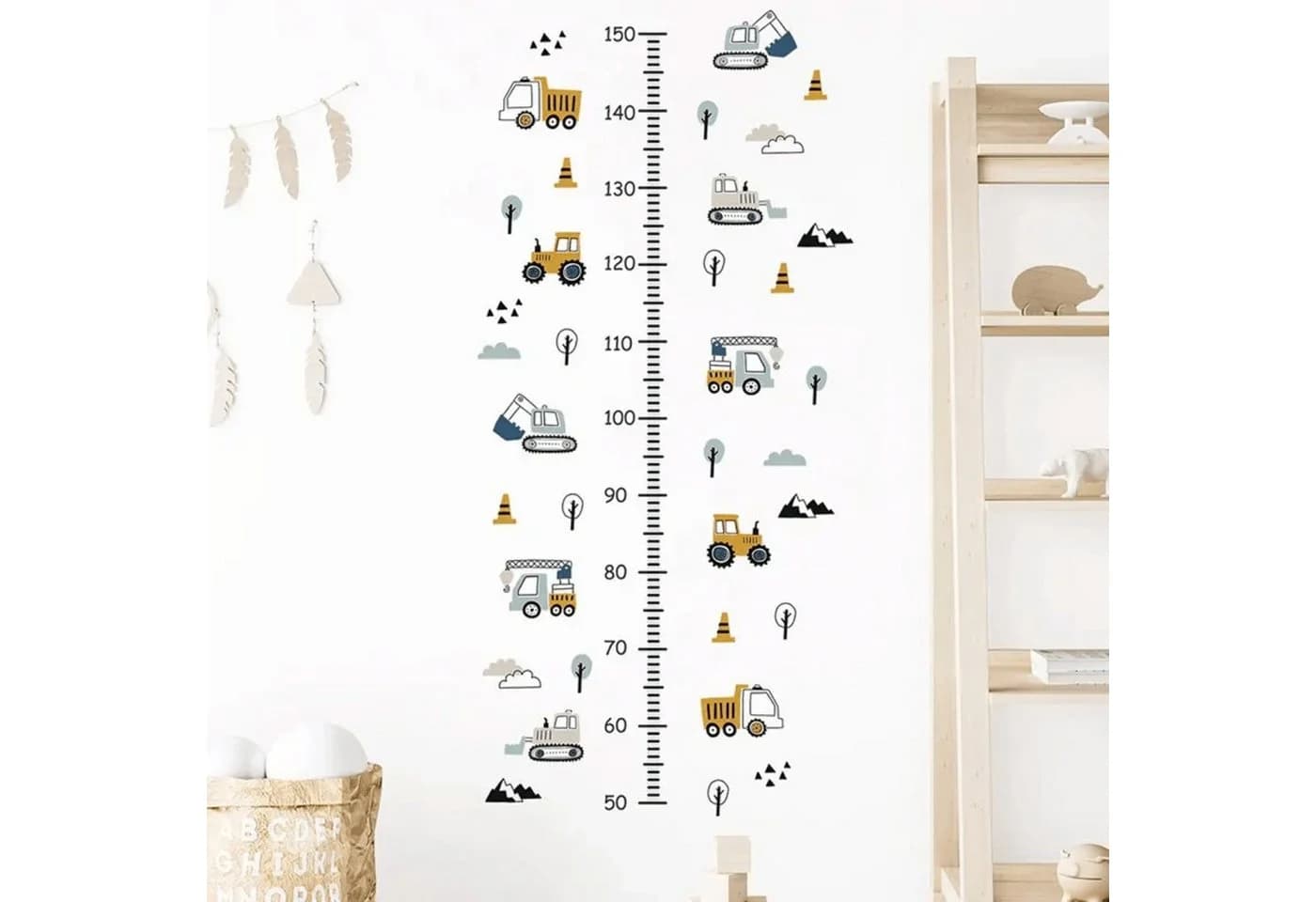 Montegoni Wandsticker Kinderzimmer LKW Baum Wolken Höhenmessung - Bild 2