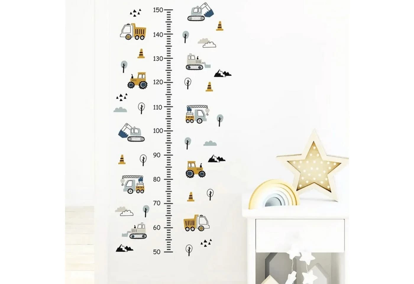 Montegoni Wandsticker Kinderzimmer LKW Baum Wolken Höhenmessung - Bild 4