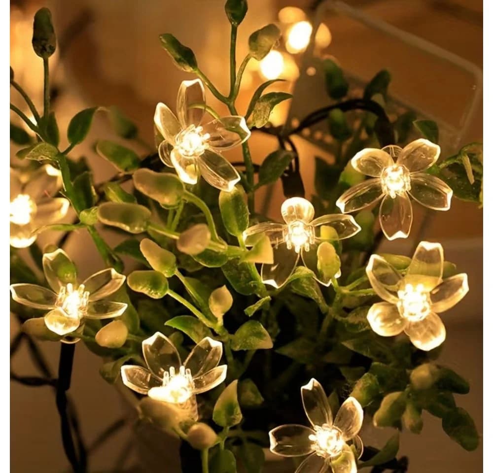 Montegoni Solar Lichterkette 5m 20 LED Kirschblüten Warmweiß Dimmbar - Bild 5