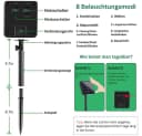 Montegoni Solar LED Lichterkette 5m 20LED warmweiß Garten Deko IP65 8 Modi Bild 1