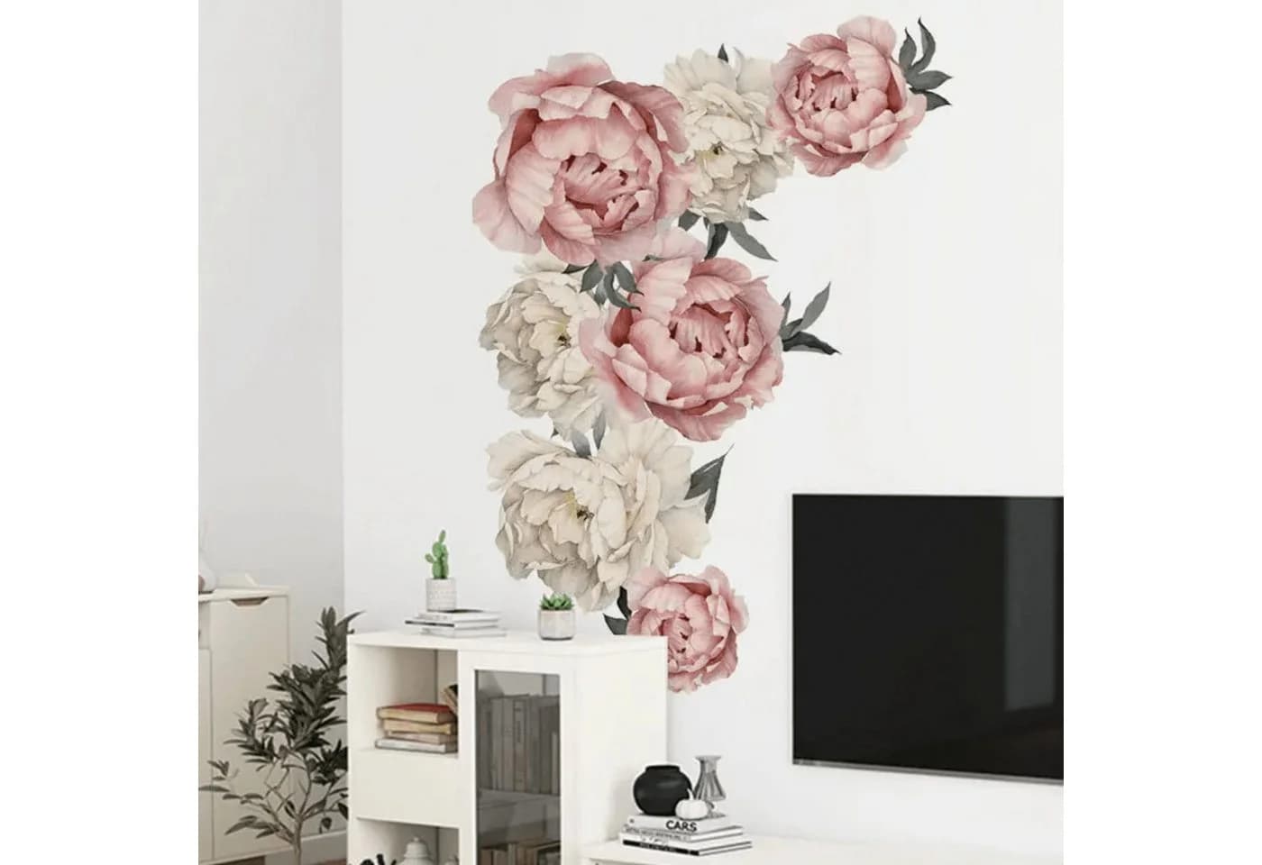 Montegoni Wandtattoo Pfingstrose Rosenblüten Wandsticker Wasserdicht Abnehmbar