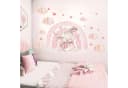 Montegoni Wandtattoo Kinder Rosa Bunt Cartoon Regenbogen Wolke Kaninchen PVC Bild 1