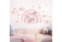 Montegoni Wandtattoo Kinder Rosa Bunt Cartoon Regenbogen Wolke Kaninchen PVC Bild 2