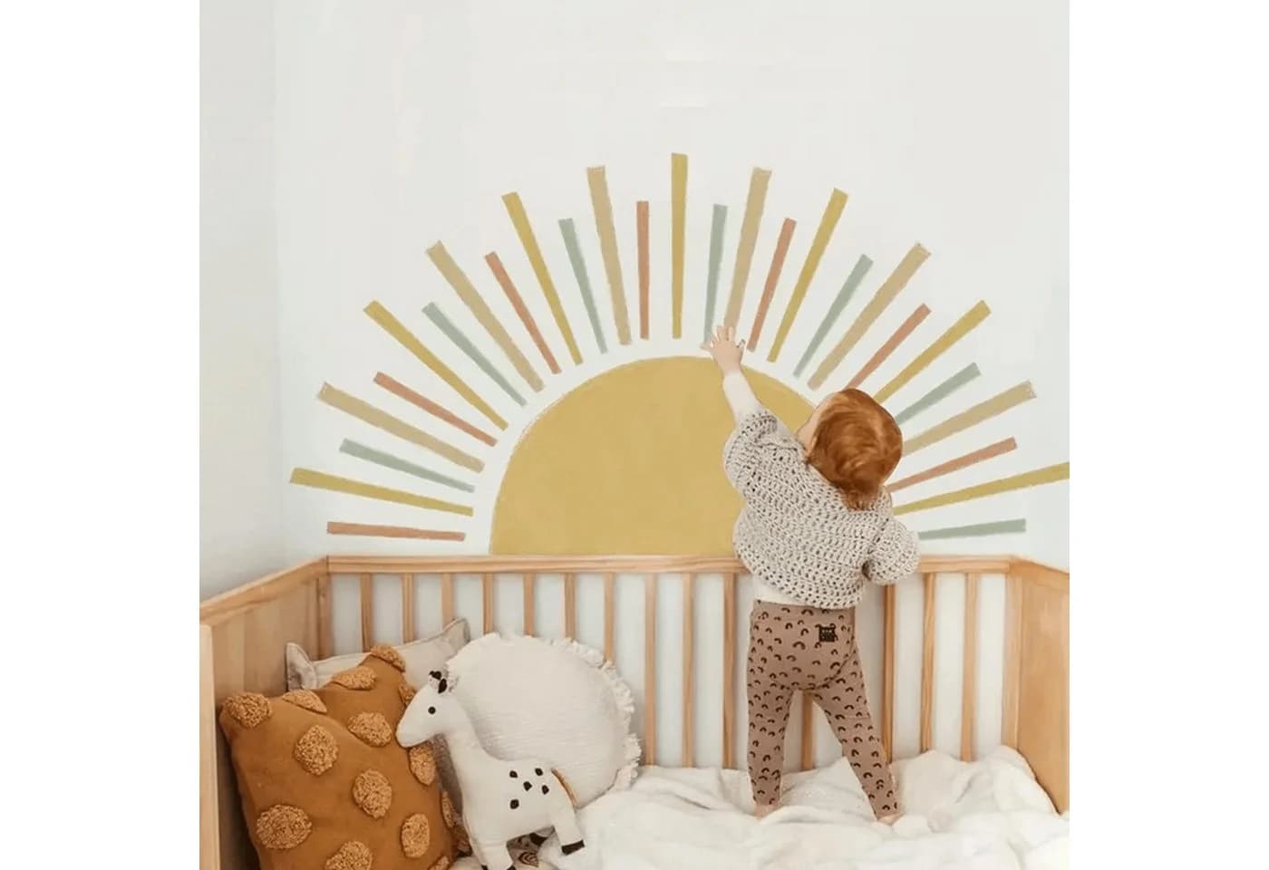 Montegoni Wandtattoo Kinder Boho Sonne Wandsticker Wanddeko