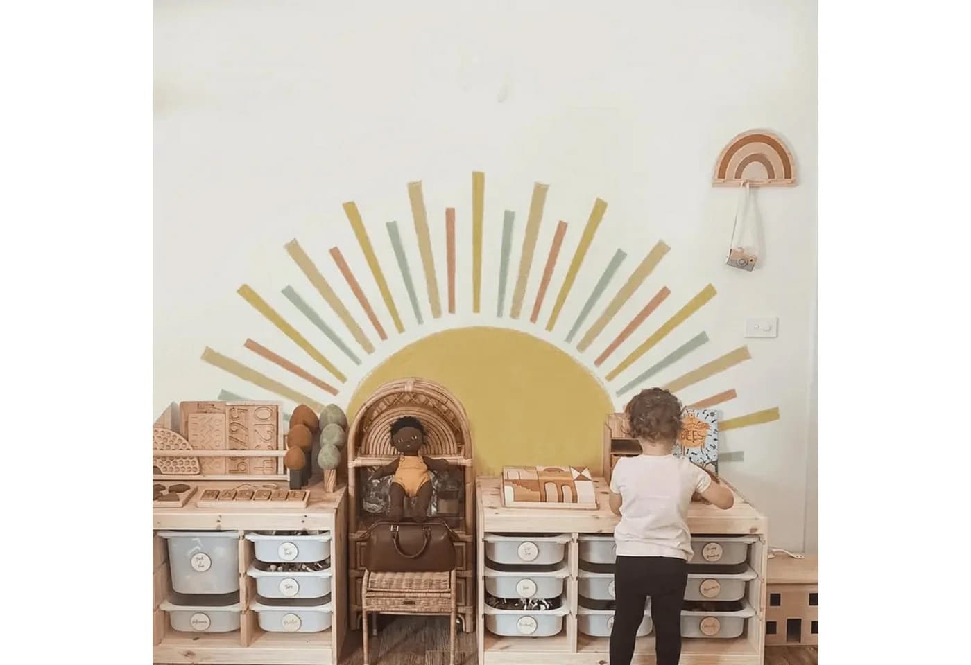 Montegoni Wandtattoo Kinder Boho Sonne Wandsticker Wanddeko - Bild 5