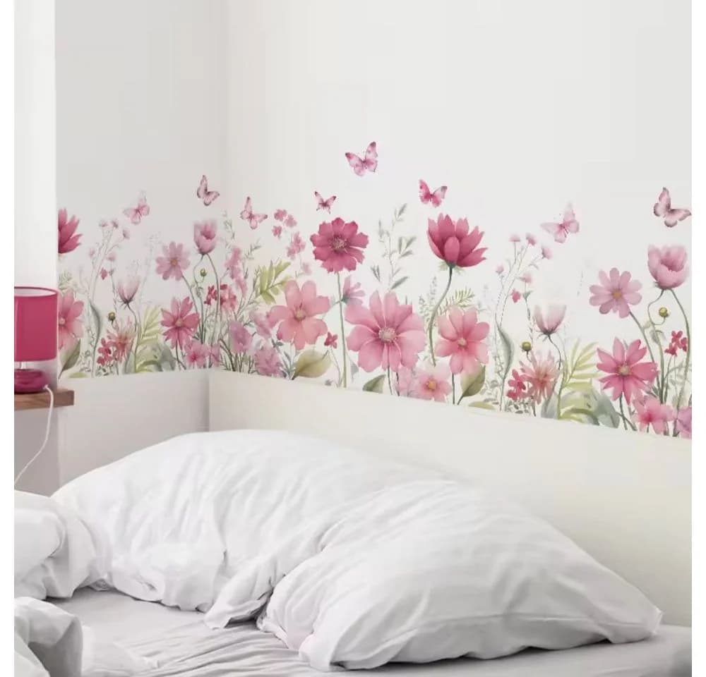 Montegoni Wandsticker Schmetterling Blumen Rosa Selbstklebend - Bild 4