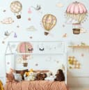 Montegoni Wandtattoo Rosa Tiere Heißluftballon Wolken Kinderzimmer Bild 1