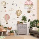 Montegoni Wandtattoo Rosa Tiere Heißluftballon Wolken Kinderzimmer Bild 2
