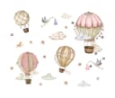 Montegoni Wandtattoo Rosa Tiere Heißluftballon Wolken Kinderzimmer Bild 4