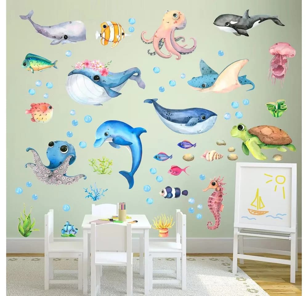 Montegoni Wandtattoo Unterwasserwelt 4-tlg. Bunt PVC - Bild 3