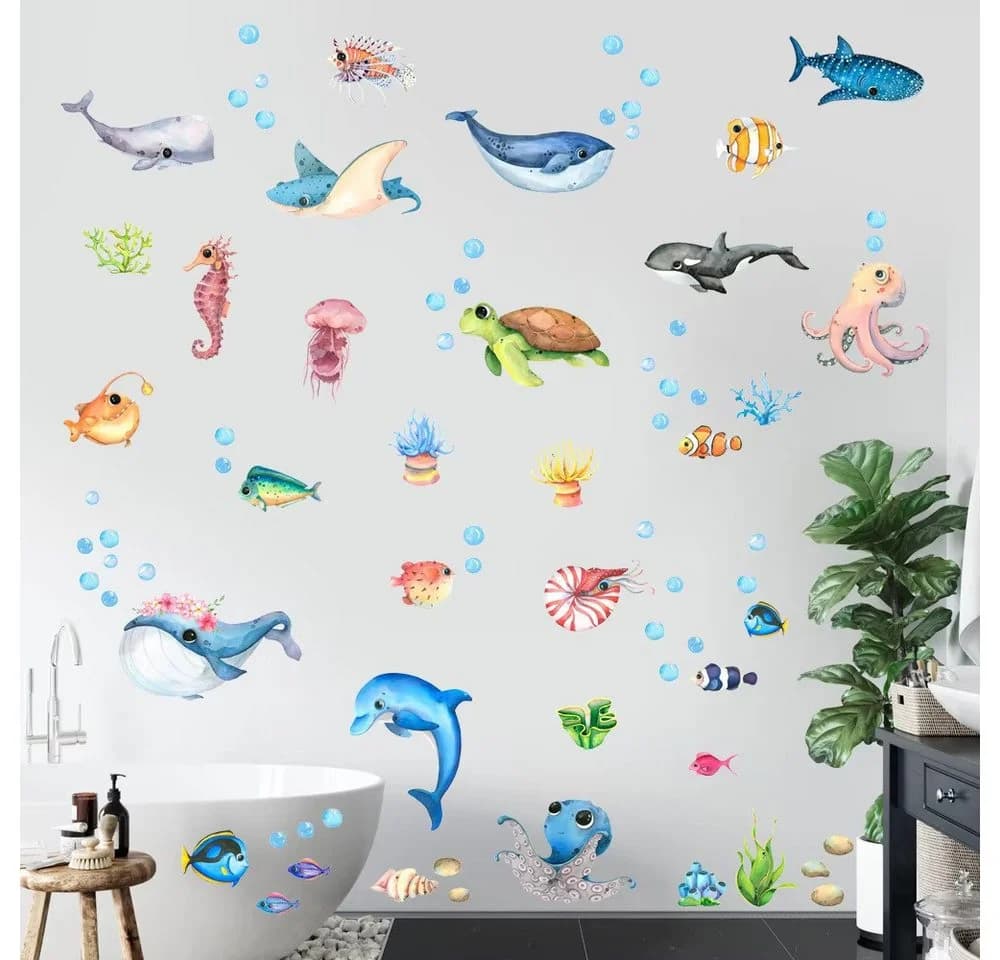 Montegoni Wandtattoo Unterwasserwelt 4-tlg. Bunt PVC - Bild 4