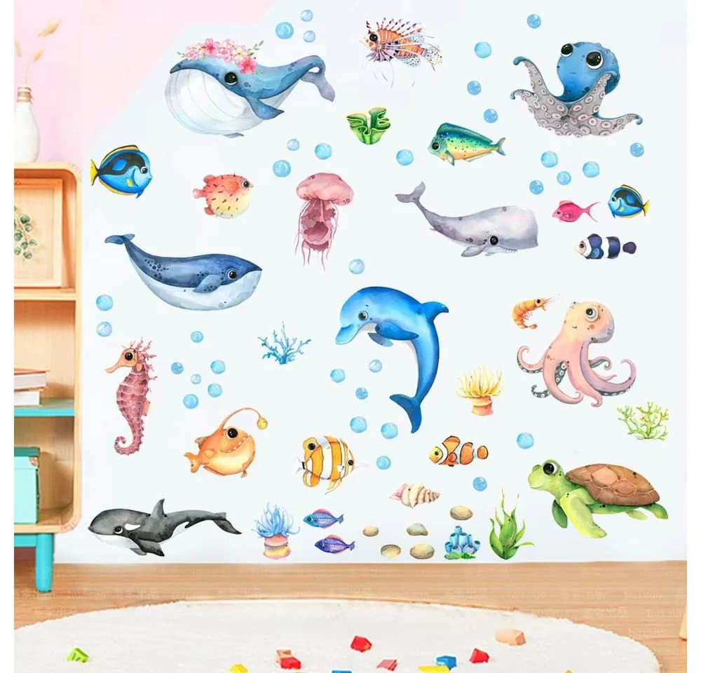 Montegoni Wandtattoo Unterwasserwelt 4-tlg. Bunt PVC - Bild 5