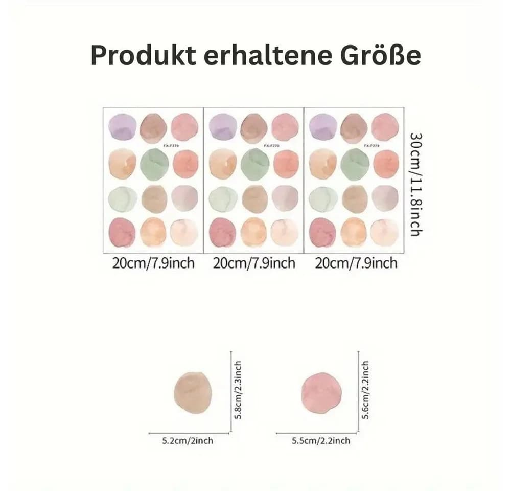 Montegoni Wandtattoo Pastell Polka Dot 36 Aquarell Punkte PVC