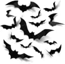 Montegoni 3D Fledermaus Deko Wandaufkleber 60 Stück PVC Schwarz Bild 2