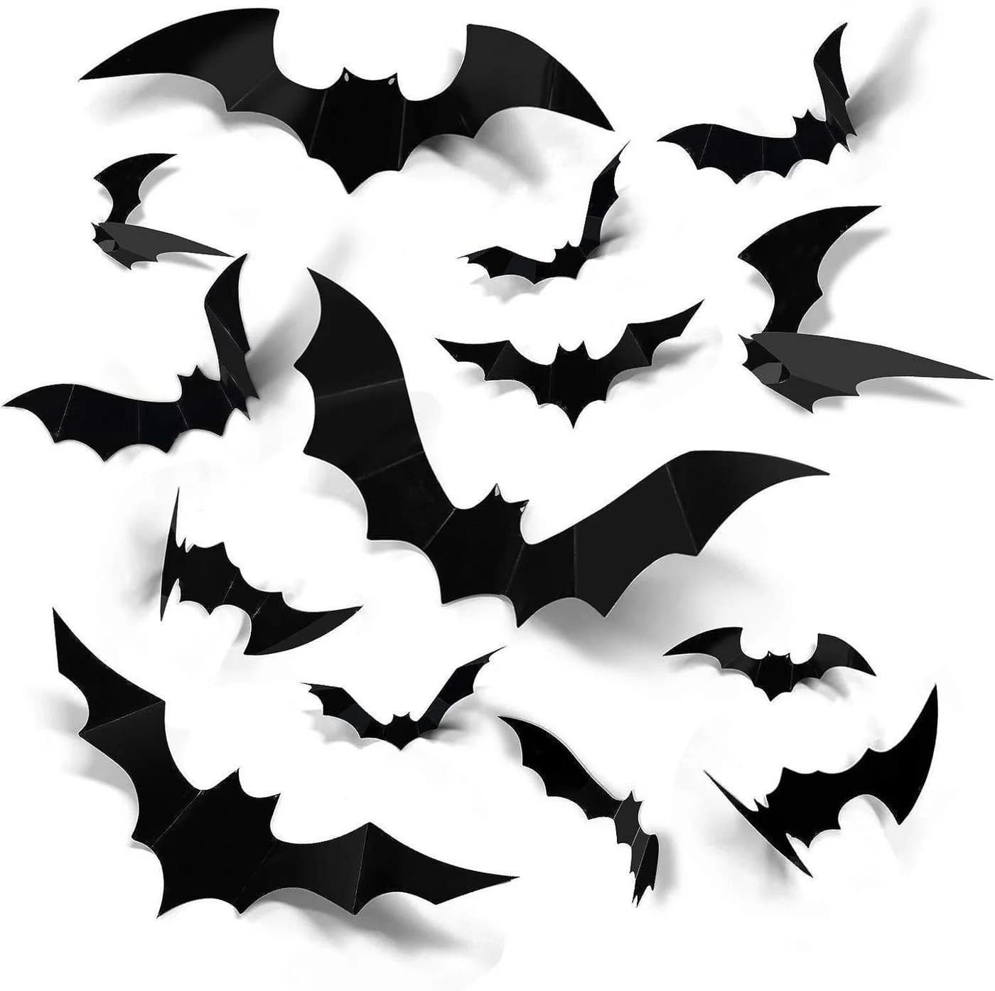 Montegoni 3D Fledermaus Deko Wandaufkleber 60 Stück PVC Schwarz - Bild 2