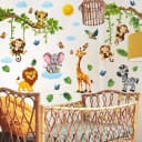 Montegoni Wandsticker Dschungel Tiere 2er Set Selbstklebend Ablösbar Bunt Bild 1