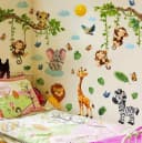 Montegoni Wandsticker Dschungel Tiere 2er Set Selbstklebend Ablösbar Bunt Bild 2
