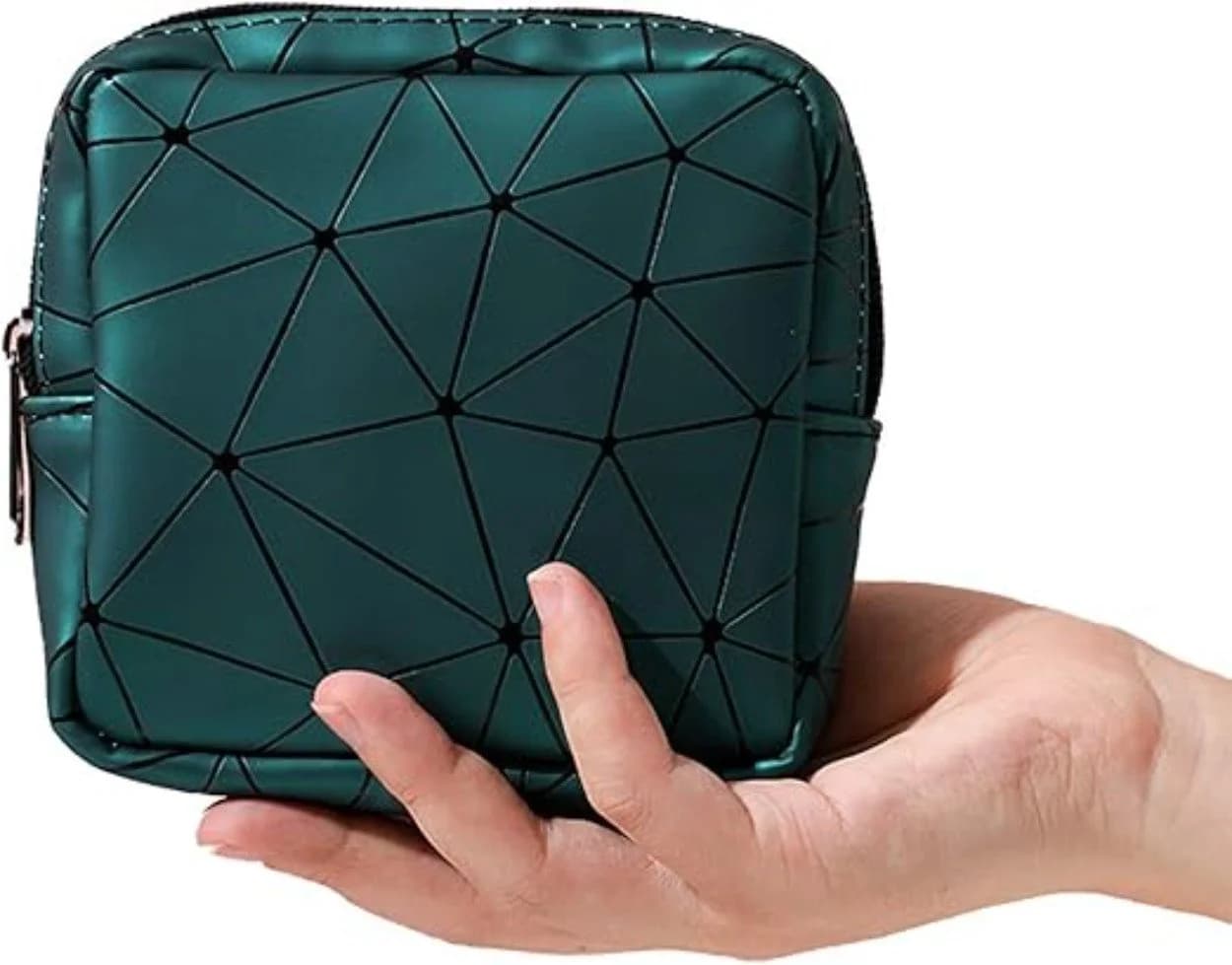 Montegoni Damenbinde Aufbewahrungstasche Grün Geometrisches Muster - Bild 2