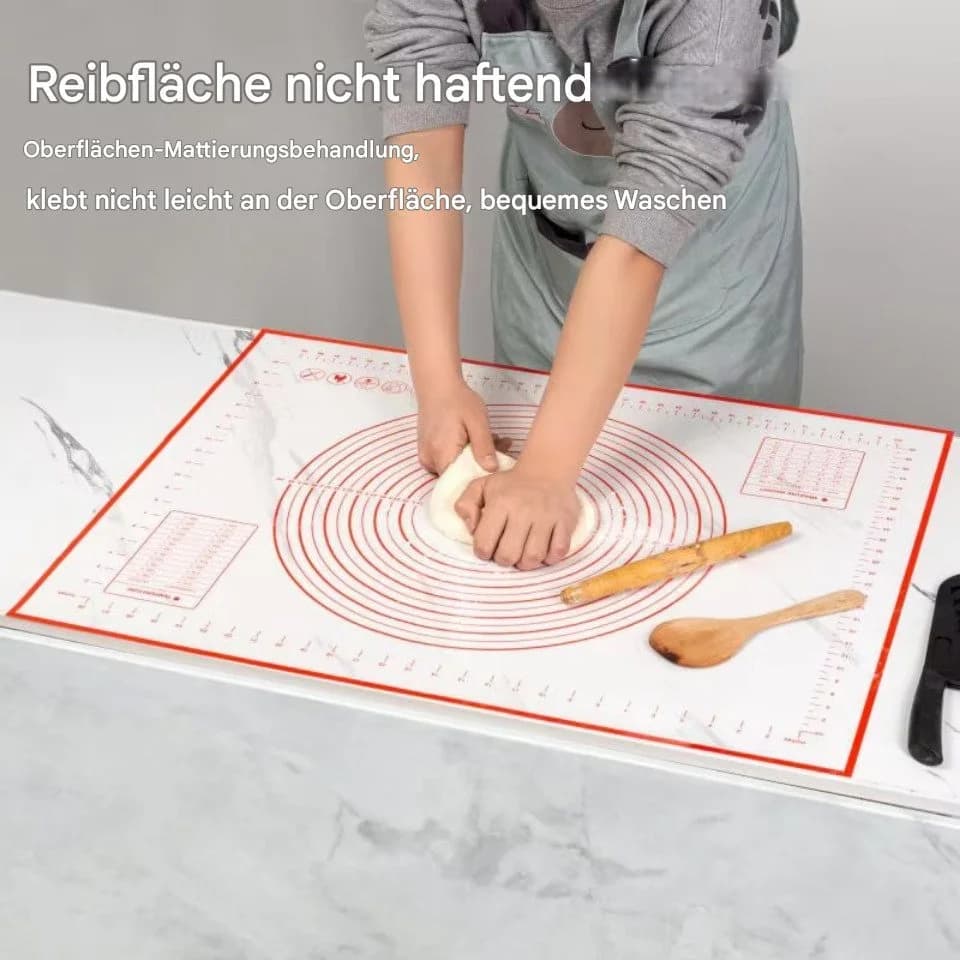 Montegoni Silikon-Knetmatte 40x50 cm Weiß/Rot Antihaft - Bild 2