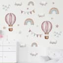 Montegoni Wandsticker Aquarell Rosa Ballon & Regenbogen Bild 1