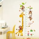 Montegoni Wandsticker Giraffen & Affen Cartoon Höhenmesser PVC Bild 1