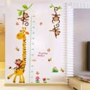 Montegoni Wandsticker Giraffen & Affen Cartoon Höhenmesser PVC Bild 5