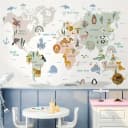 Montegoni Wandsticker Tropische Tierwelt Landkarte Bunt PVC Selbstklebend Bild 1