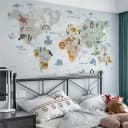 Montegoni Wandsticker Tropische Tierwelt Landkarte Bunt PVC Selbstklebend Bild 4
