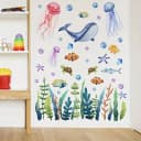 Montegoni Wandsticker Unterwasser Tiere 2 teilig Wal & Qualle 30x60 cm Selbstklebend Ablösbar Bild 1