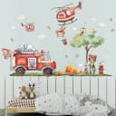 Montegoni Wandsticker Cartoon Feuerwehr Bunt Selbstklebend Kinderzimmerdeko Bild 1