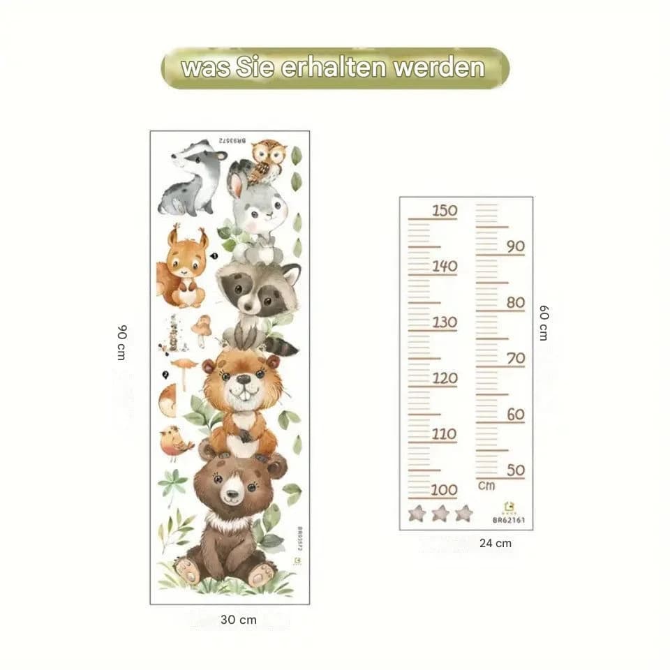 Montegoni Wandsticker Cartoon Tier Höhenmesser Bunt PVC - Bild 5