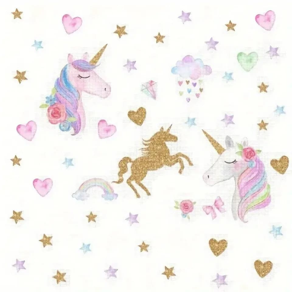 Montegoni Wandsticker Einhorn Stern Abnehmbare Deko Selbstklebend Bunt - Bild 4