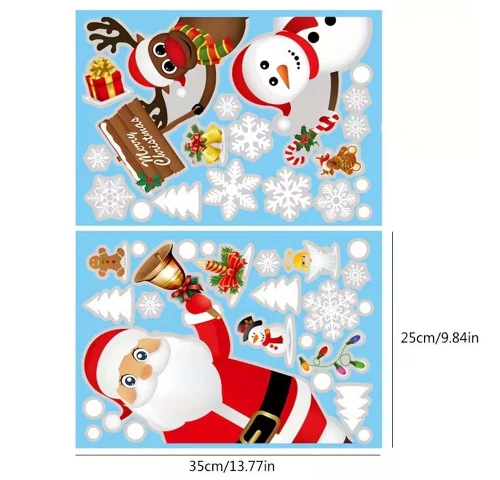 Montegoni Fenstersticker Festliche Fensteraufkleber Schneeflocken Weihnachten Selbstklebend - Bild 3