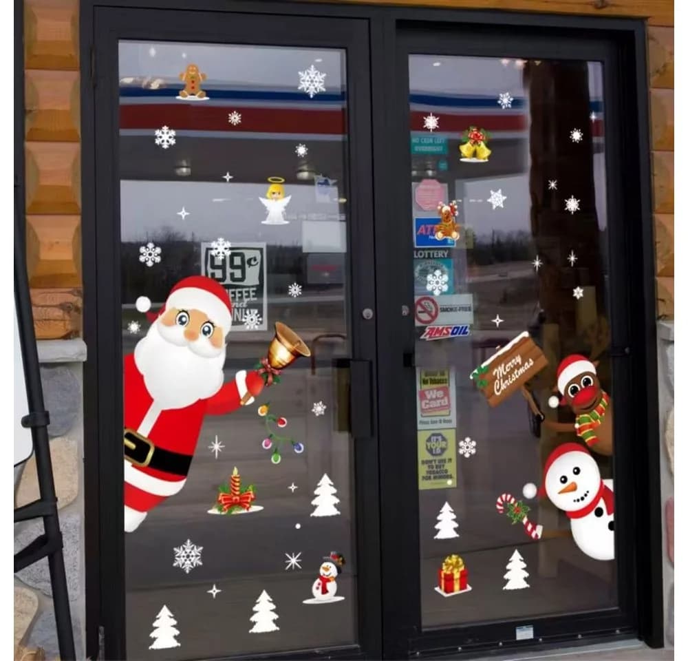 Montegoni Fenstersticker Festliche Fensteraufkleber Schneeflocken Weihnachten Selbstklebend - Bild 4