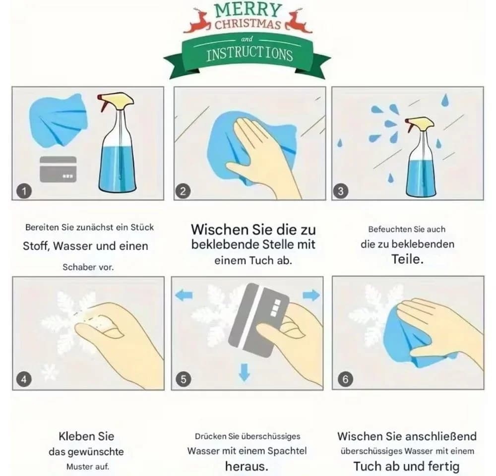 Montegoni Fenstersticker Festliche Fensteraufkleber Schneeflocken Weihnachten Selbstklebend - Bild 5