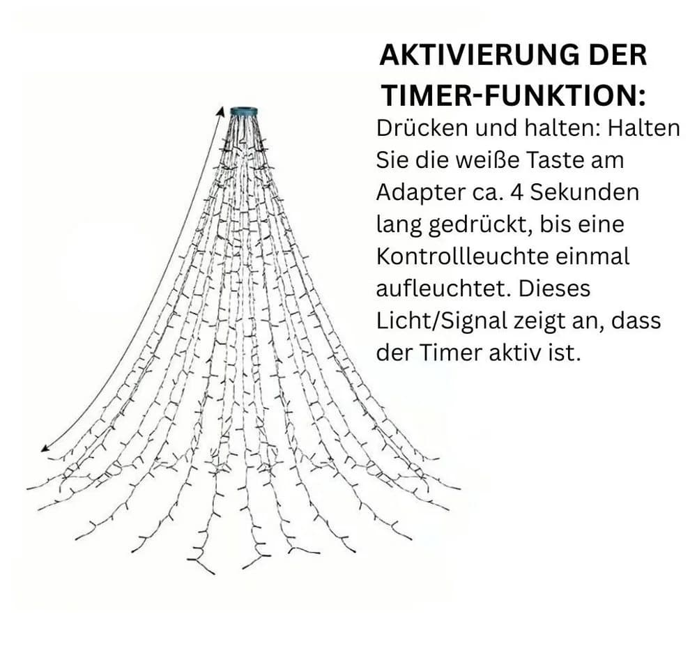Montegoni LED-Lichterkette 280 LEDs mit Timer, IP65 Wetterfest, Weiß - Bild 3