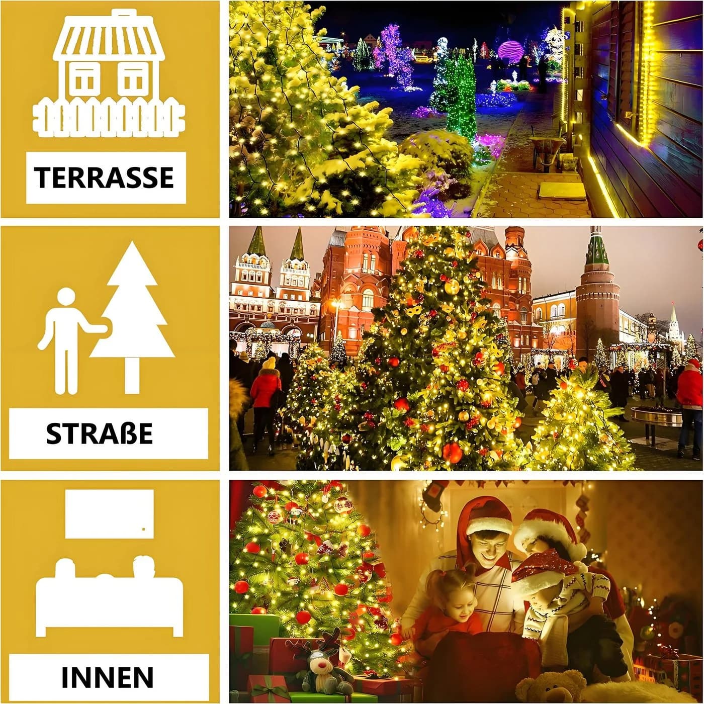 Montegoni LED-Lichterkette 280 LEDs mit Timer, IP65 Wetterfest, Weiß - Bild 4