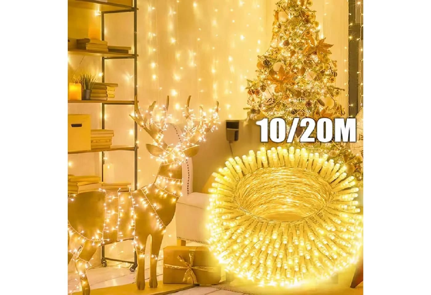 Montegoni Lichterkette 10M LED Weihnachtslichter 80 LEDs