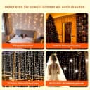 Montegoni Lichterkette 3x3M 300 LED USB Fernbedienung 8 Modi Warmweiß IP65 Bild 5
