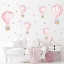 Montegoni Wandsticker Rosa Schlafender Babyelefant mit Heißluftballon Bild 1
